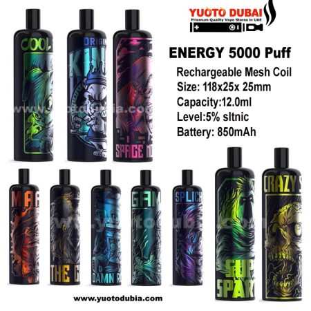 Energy 5000 Puff Rechargeable Mesh Coil Disposable Vape